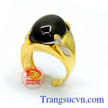 Nhẫn vàng nam đá đen