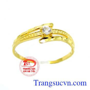 Nhẫn nữ mảnh vàng kết tinh