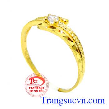 Chiếc Nhẫn nữ mảnh vàng kết tinh,chất lượng đảm bảo.