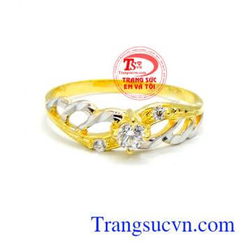 Bán Nhẫn vàng chắp cánh tình yêu, nhẫn nữ vàng tây. 