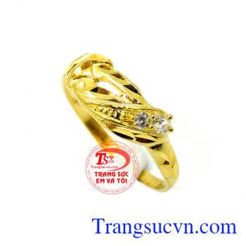 Nhẫn nữ vàng tây,được thiết kế tinh tế. Nhẫn nữ trầu cau