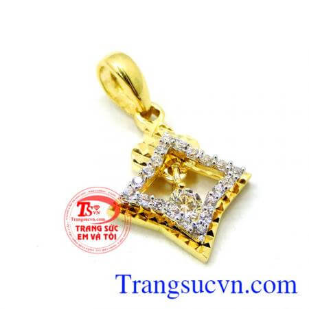 Chiếc Mặt dây nhập khẩu 10k, Mặt dây chuyền nữ vàng đính đá đeo cùng mặt dây chuyền nữ mảnh đẹp, làm tôn lê vẻ đẹp của cổ phái đẹp, Mặt dây chuyền nữ