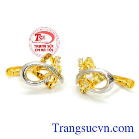 Hoa tai vàng cho nữ giới, hoa tai vàng thiết kế theo yêu cầu.