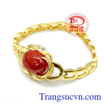 Lắc nữ đá đỏ vàng 10k chất lượng đảm bảo. 