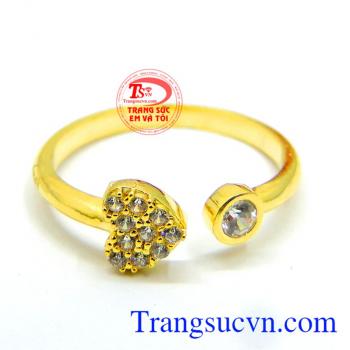 Nhẫn vàng quả tim ,nhẫn nữ vàng tây.