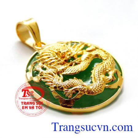 Mặt xu ngọc rồng vàng nổi tinh tế và đẳng cấp, BẢo hành 6 tháng, Giao toàn quốc,