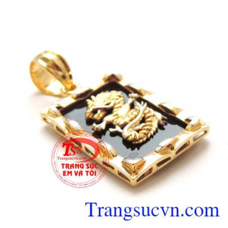 Mặt dây chữ nhật rồng
