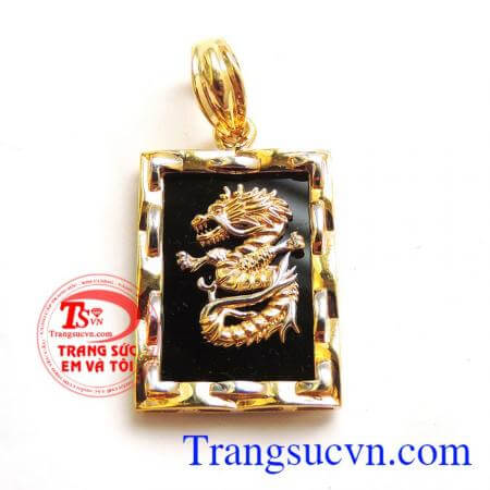 Mặt dây chữ nhật rồng,Mặt dây chuyền rồng vàng chất lượng đảm bảo uy tín,