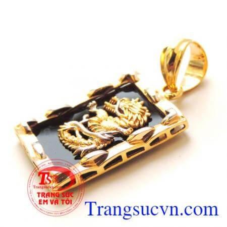 Mặt dây chữ nhật rồng