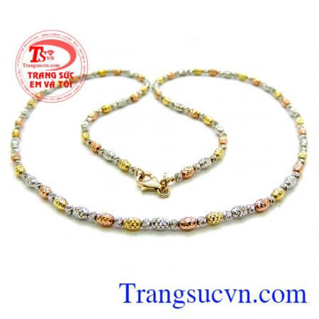 Dây chuyền 3 màu hình bi sang trọng cho phái nữ