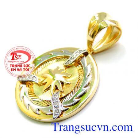 Mặt dây 18k hỏa long, mặt dây chuyền vàng nam 18k , sáng, bền màu, vàng chuẩn chất lượng.