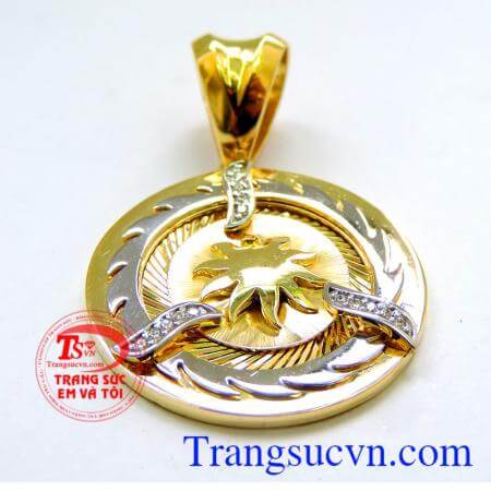 Mặt dây chuyền thiết kế độc đáo hình tia lửa với những đường nét tinh tế. Mặt dây 18k hỏa long