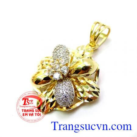 Mặt dây chuyền hoa vàng 10k