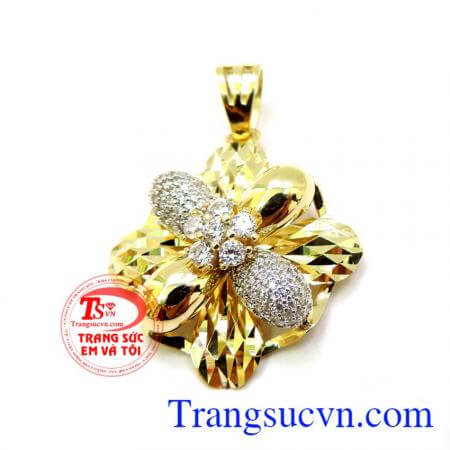 Mặt dây chuyền hoa vàng 10k