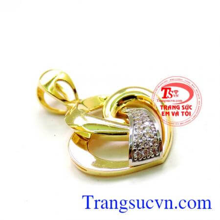 Mặt dây trái tim vàng tình yêu