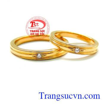 Nhẫn cưới đặc vàng 18k