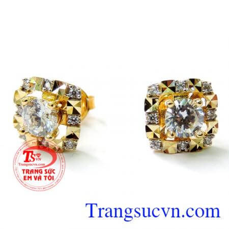 Trái bông tình yêu,Hoa tai vàng 18k nhập khẩu italy, hoa tai được thiết kế dạng nụ đeo bên đẹp tinh tế món quà ý nghĩa dành cho phái đẹp.