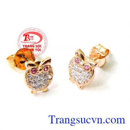 Hoa tai vàng hồng xinh với chất liệu vàng 18k nhập khẩu italy vàng hồng,Hoa tai tinh tế chất lượng đảm bảo uy tín.