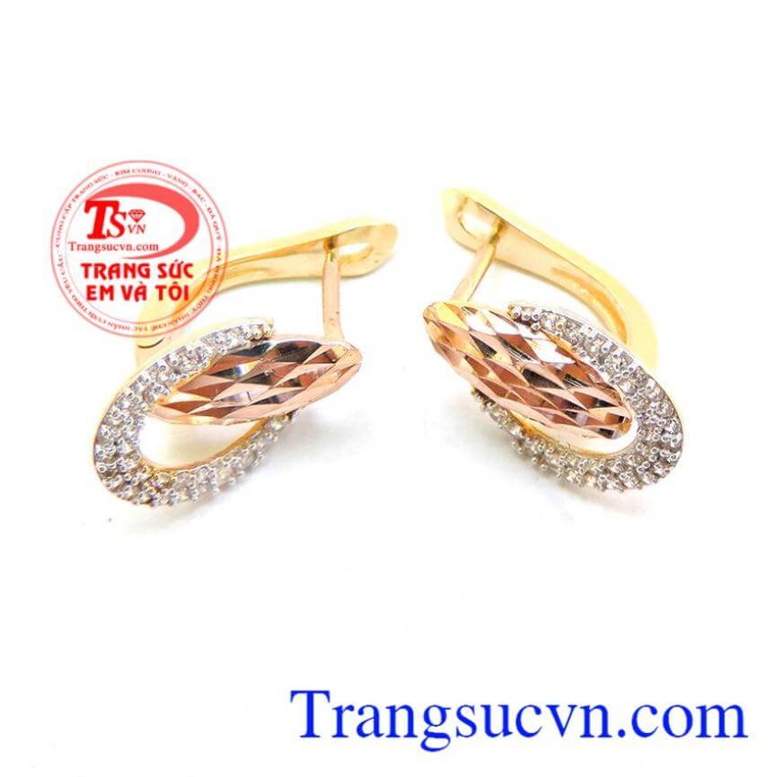 Hoa tai vàng hai màu