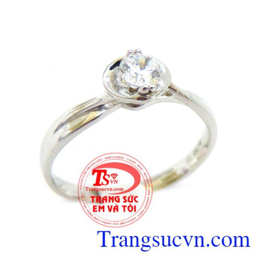 Nhẫn nữ trắng vàng nhập