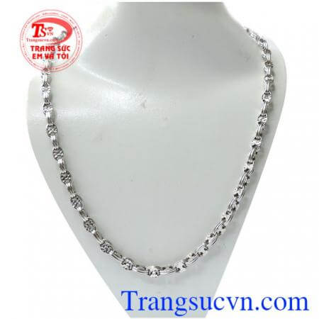 Dây chuyền vàng trắng ý 18k