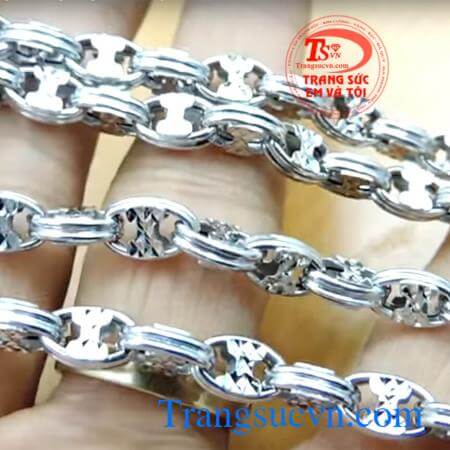 Dây chuyền vàng trắng ý 18k