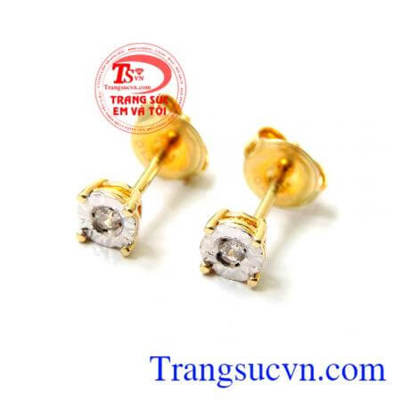Đôi Hoa tai nữ nụ vàng 10k nhỏ xinh giá thành tốt phù hợp với người thích đeo nhỏ nhắn và xinh.