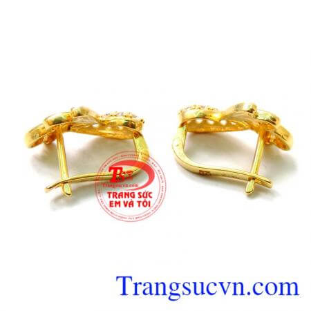 tôn lên vẻ đẹp của người đeo,chất lượng vàng làm qua tai đảm bảo, Đôi Cánh phượng hồng