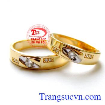 Nhẫn cưới vàng vàng tây đẹp sang trọng kinh tế cho đôi bạn trẻ