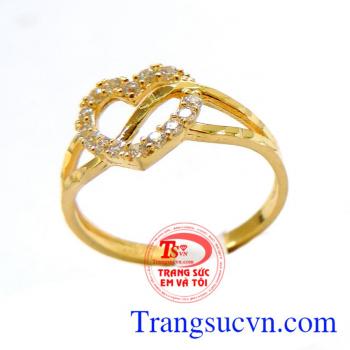 Nhẫn nữ được khách hàng ưa chuộngNhịp tim nhẫn vàng