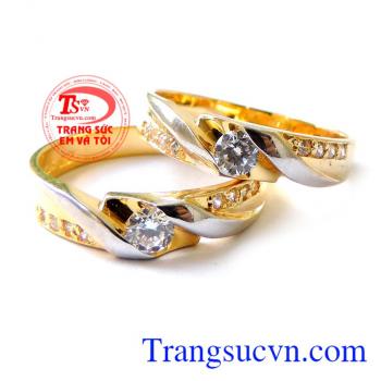 Nhẫn cưới vàng vàng tây đẹp sang trọng kinh tế cho đôi bạn trẻ