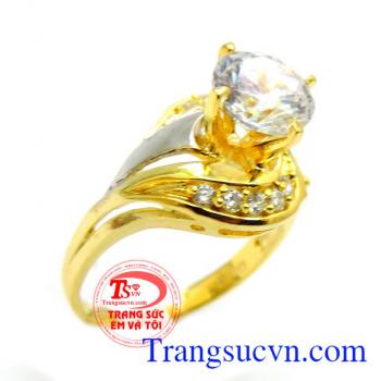 Nhẫn nữ vàng tây,được thiết kế tinh tế. Nhẫn vàng tâm đểm hạnh phúc