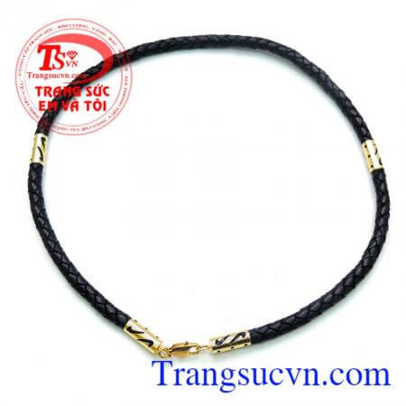 Dây da bọc vàng to