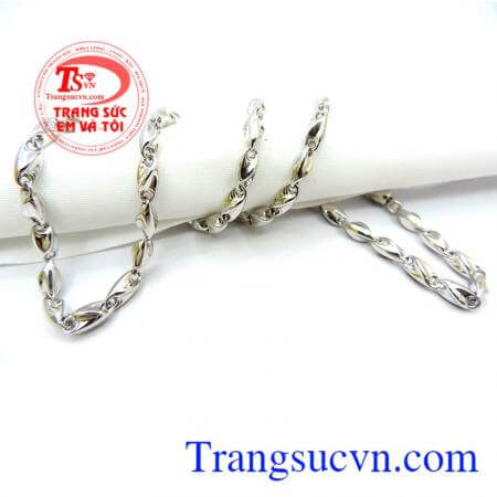 Dây chuyền italy 18k trắng sáng
