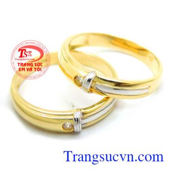 Cặp nhẫn cưới 18k nút thắt hạnh phúc