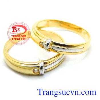 Nhẫn cưới 18k italy vàng 750 sáng bền đẹp trên tay vợ chồng mãi mãi