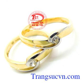 Nhẫn cưới 18k chong chóng tình yêu