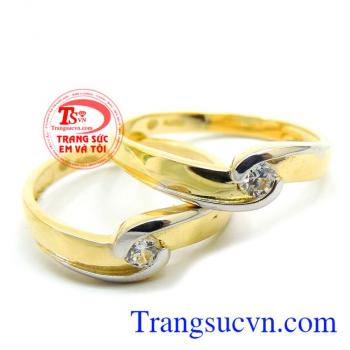 Nhẫn cưới 18k chong chóng tình yêu chất lượng vàng đảm bảo tuyệt đối