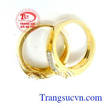 Cặp nhẫn cưới 18k Italy may mắn