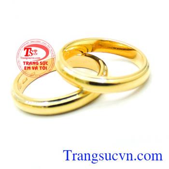 Nhẫn vàng 18k kết trái yêu thương, Nhẫn cưới vàng 18k, nhẫn cưới đẹp bảo hành 1 năm