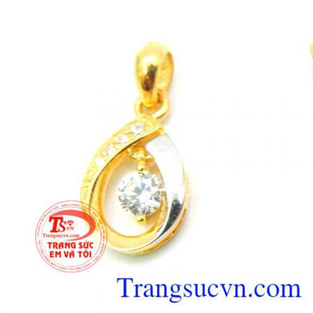 Mặt nữ vàng giọt nước trong mặt dây chuyền sáng bóng Uy tín về chất lượng vàng,