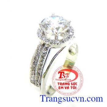 Nhẫn nữ vàng trắng 10k đẹp