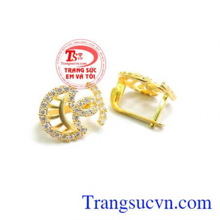 Hoa tai vàng kiểu chanel chất lượng, tinh tế