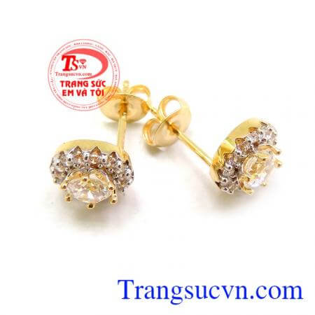 Đôi nụ hoa tai vàng đẹp Hoa tai vàng chất lượng đảm bảo và uy tín,