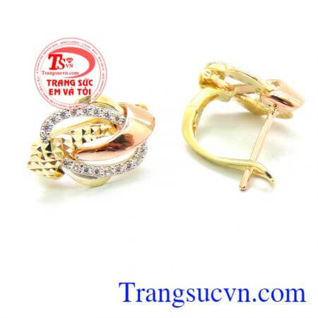 Cặp bông tai vàng hồng đẹp