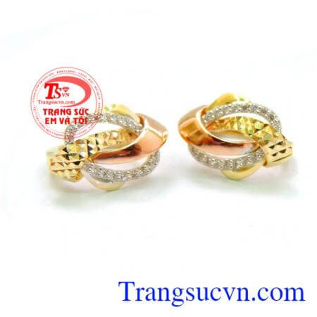 Cặp bông tai vàng hồng đẹp chất lượng đảm bảo uy tín.
