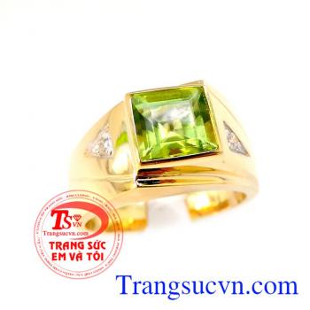 Nhẫn peridot nam vàng