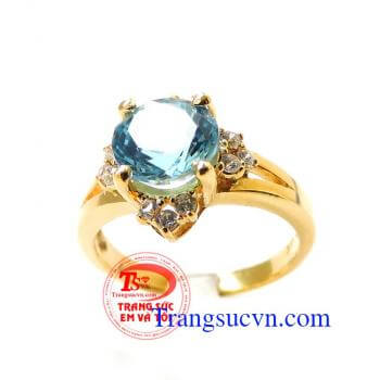 Nhẫn vàng nữ đá Topaz bảo hành 1 năm,Nhẫn vàng nữ đá Topaz giao toàn quốc, Món quà ý nghĩa dành cho người yêu thương.