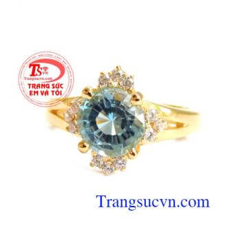 Nhẫn vàng nữ đá Topaz bảo hành 1 năm,Nhẫn vàng nữ đá Topaz giao toàn quốc, Món quà ý nghĩa dành cho người yêu thương.