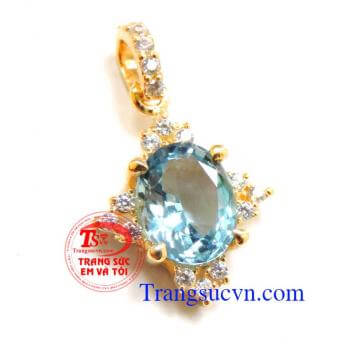 Mặt dây vàng đá topaz